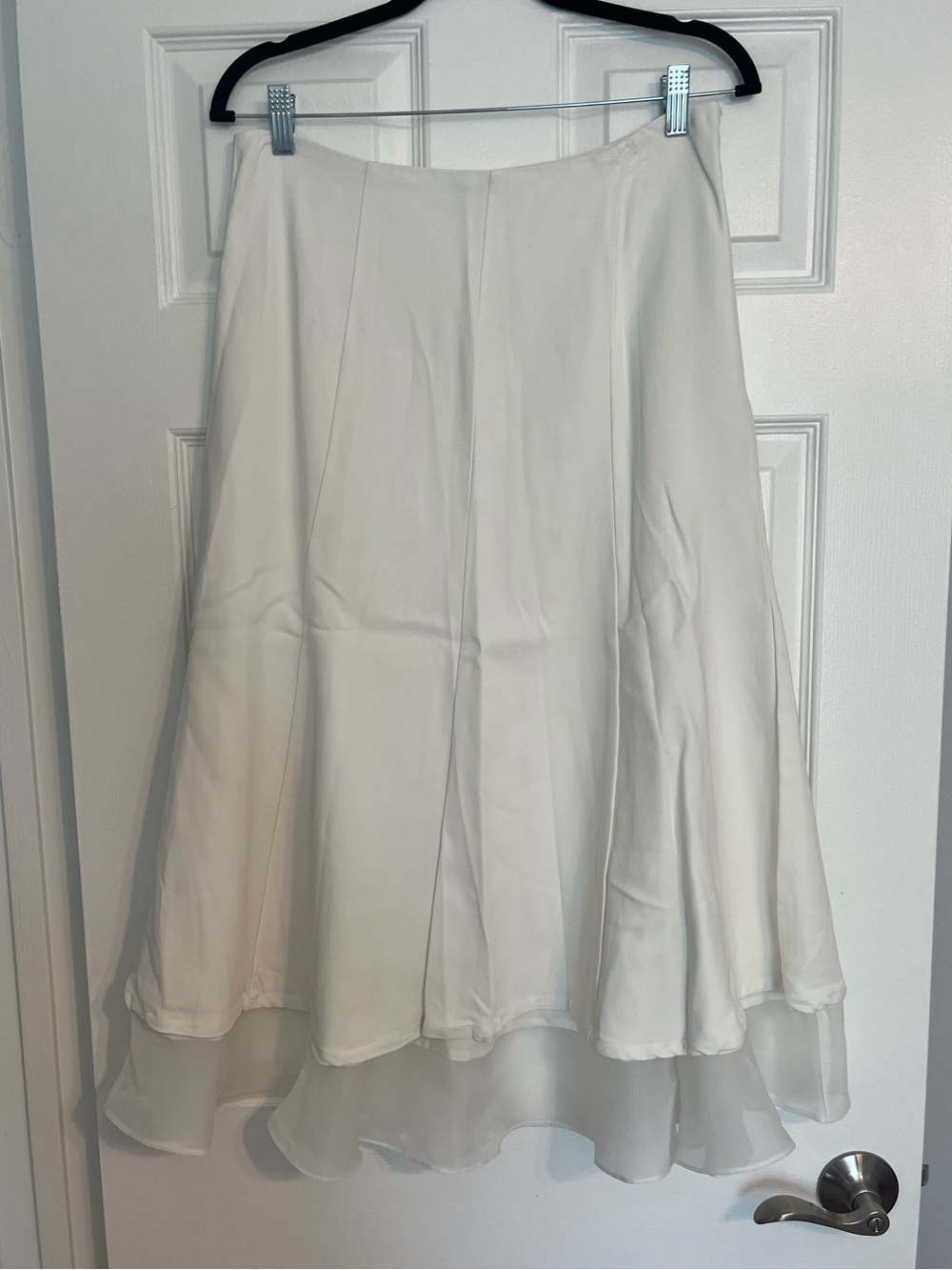NWOT Nordstrom White A-Line Layered Midi Skirt